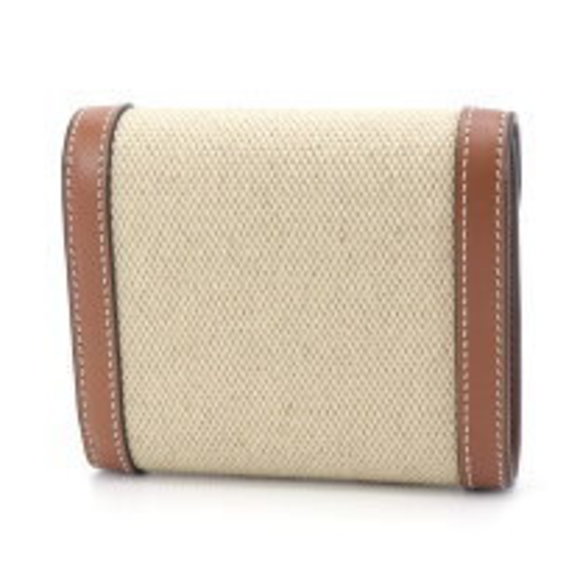 Celine Small Wallet Triomphe Natural Tan Calfskin Trifold - Picture 2 of 6